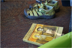 Shoes and book